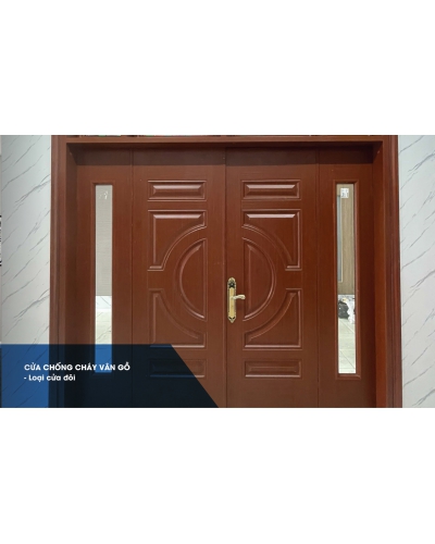 Cửa chống cháy vẫn gỗ (Loại cửa đôi)
