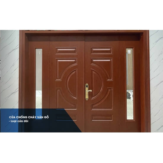 Cửa chống cháy vẫn gỗ (Loại cửa đôi)
